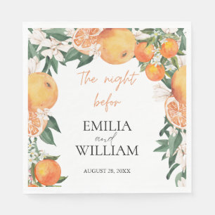 Romantic Oranges Citrus Wedding Cocktail  Napkin