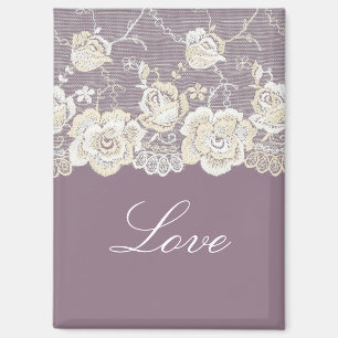 Romantic Orchid Purple Floral Love Magnet