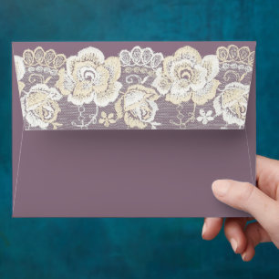 Romantic Orchid Purple Floral Wedding Bridal Showe Envelope
