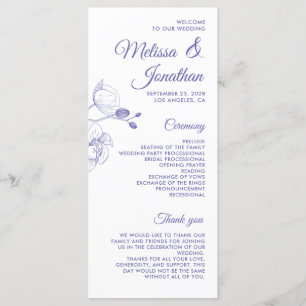 Romantic orchids elegant modern wedding program