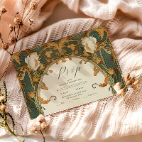 Romantic Ornate Frame Greenery Wedding