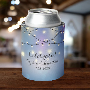 Romantic Outdoor Wedding Twinkle String Lights Can Cooler