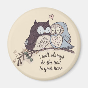 Romantic Owls in Love Twit Twoo Magnet
