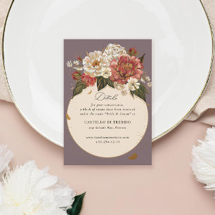 Romantic Painted Floral Faux Gold Enclosure Card