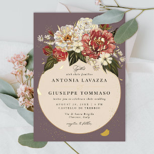Romantic Painted Floral Wedding Gold