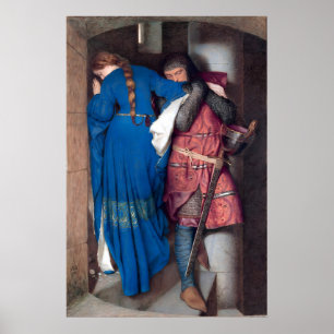 Romantic Painting The Meeting on the Turret Stairs Poster