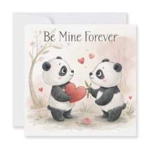 Romantic Panda Card – Be Mine Forever