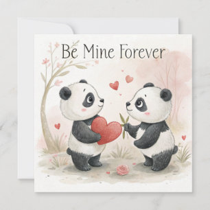 Romantic Panda Card – Be Mine Forever