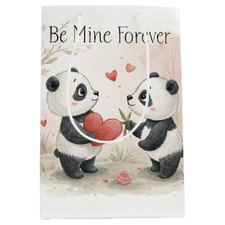 Romantic Panda Card – Be Mine Forever Medium Gift Bag