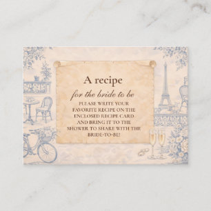 Romantic Paris Bridal Shower Enclosure Card