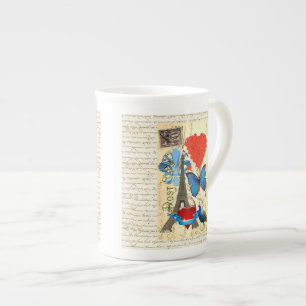 Romantic Paris collage Bone China Mug