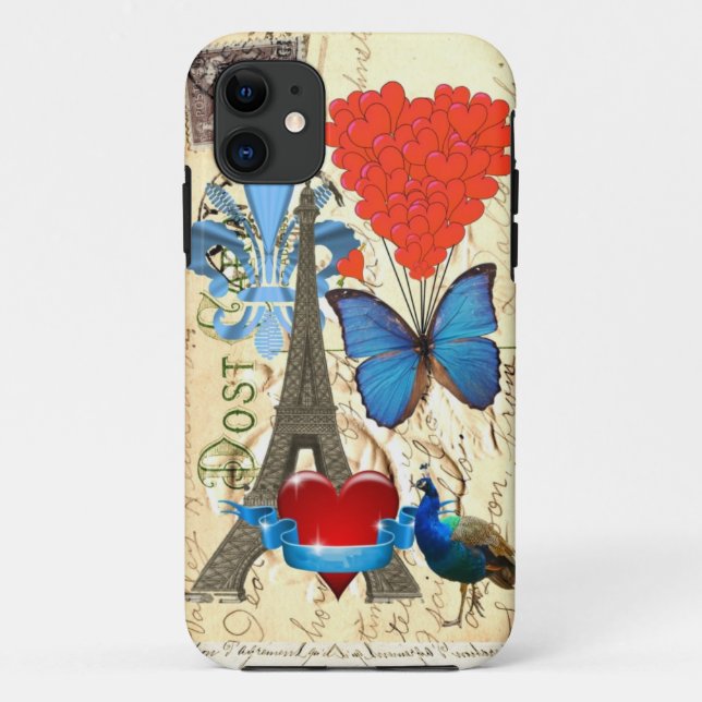 Romantic Paris collage Case-Mate iPhone Case (Back)