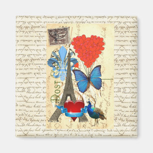 Romantic Paris collage Magnet