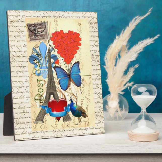 Romantic Paris collage Plaque (Side)