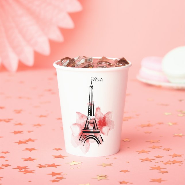 Romantic Paris Eiffel Tower Paper Cups (Insitu)