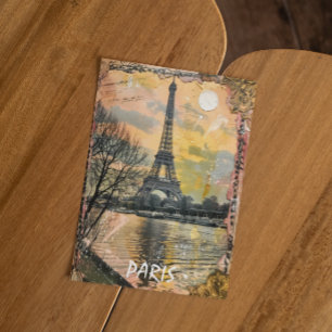 Romantic Paris France Vintage Travel Postcard