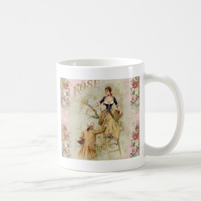 Romantic Paris Lovers pink shabbychic Coffee Mug (Right)