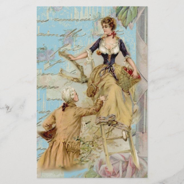 Romantic Paris Lovers Shabbychic blue (Front)