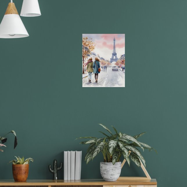Romantic Paris Street Scene Print (Living Room 1)