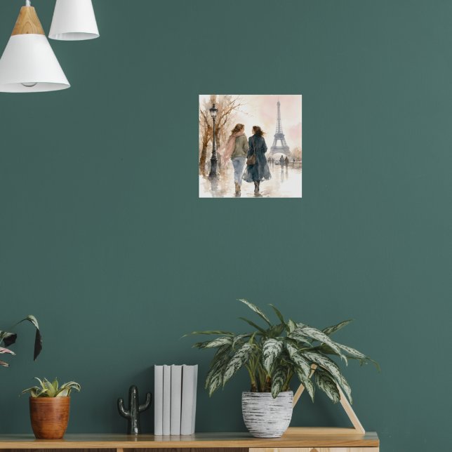 Romantic Paris Street Scene Print (Living Room 1)