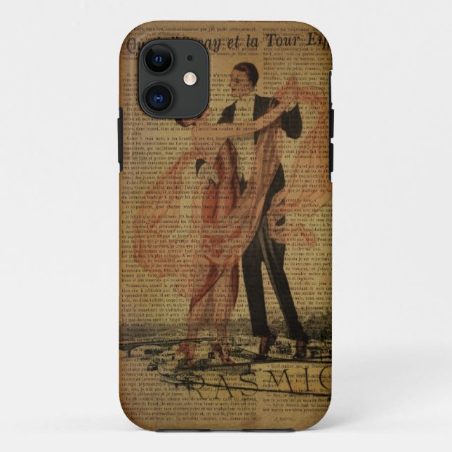 romantic Paris Waltz ballroom dancers Case-Mate iPhone Case (Back)