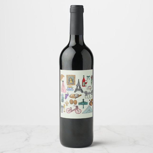 Romantic Paris Wine Label (Front)