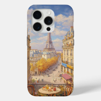 Romantic Parisian Balcony View Oil Painting iPhone 15 Pro Case