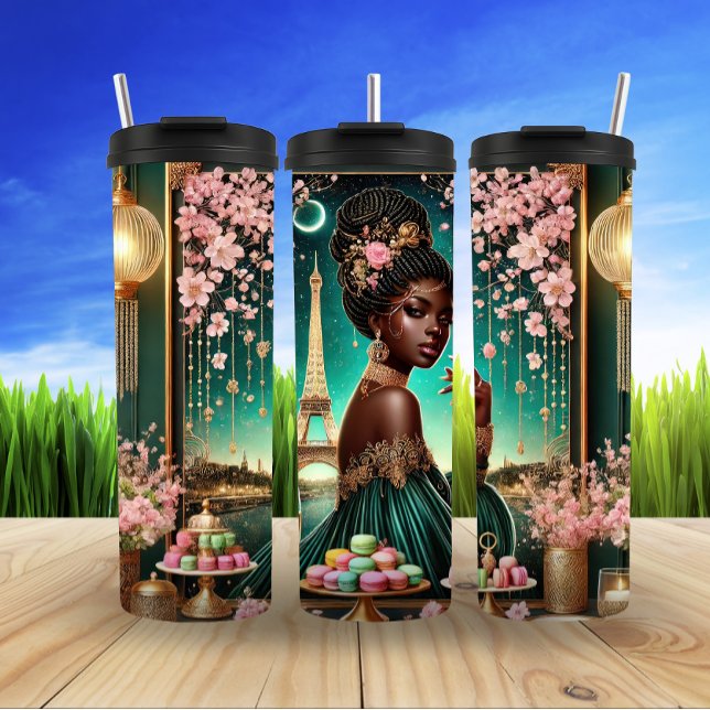 Romantic Parisian Evening Glow Thermal Tumbler (Creator Uploaded)