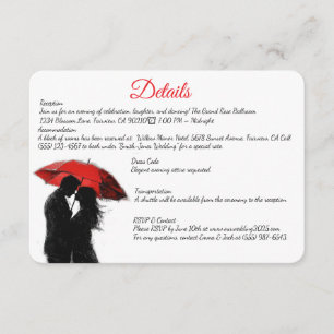  Romantic Parisian Red Umbrella  Love Silhouette Enclosure Card