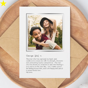 Romantic Partner Definition Custom Photo Love Card