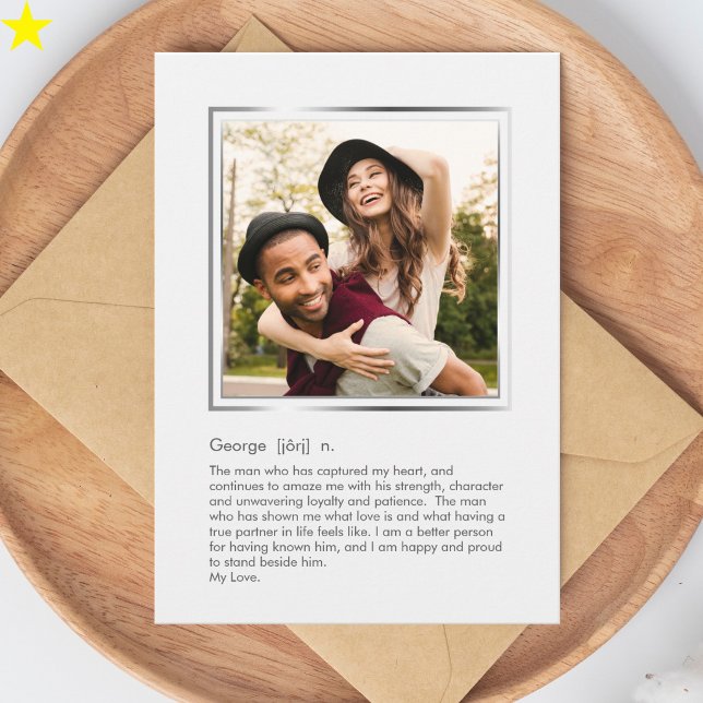 Romantic Partner Definition Custom Photo Love Card (Creator Uploaded)