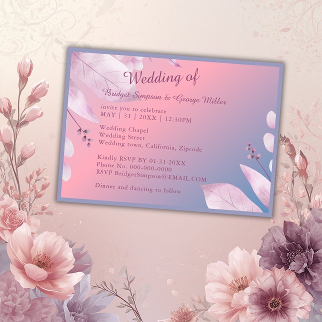 romantic pastel cherry blossom sakura Wedding Invitation (Creator Uploaded)