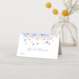 Romantic Pastel Cottagecore Wildflowers Wedding Place Card