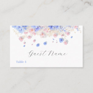 Romantic Pastel Cottagecore Wildflowers Wedding Place Card