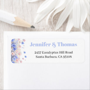Romantic Pastel Cottagecore Wildflowers Wedding Return Address Label