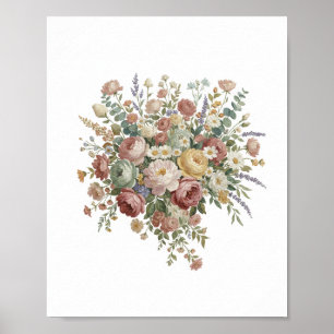 Romantic Pastel Floral Canvas Print