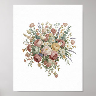 Romantic Pastel Floral Canvas Print