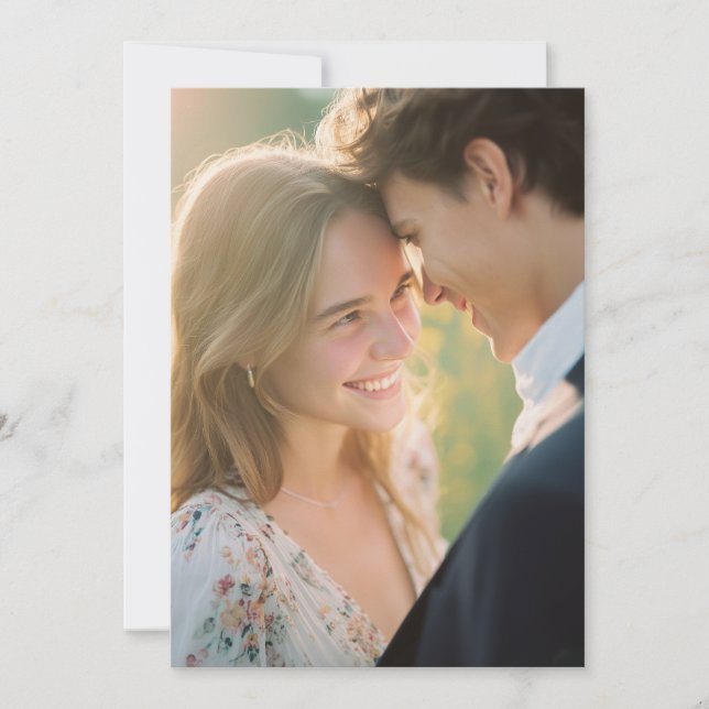 Romantic Pastel Floral Photo Invitation (Front)
