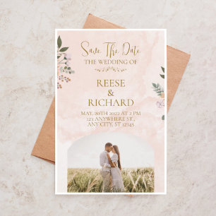 "Romantic Pastel Floral Save the Date Wedding  Invitation