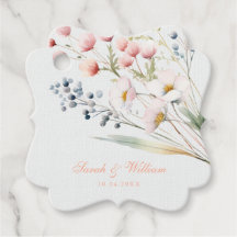 Romantic pastel floral wedding Favour Tags