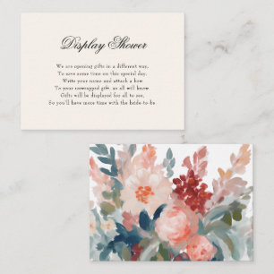 Romantic Pastel Flower Bridal Shower  Enclosure Card