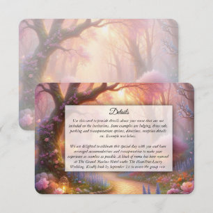 Romantic Pastel Garden Path Lantern Wedding Enclosure Card