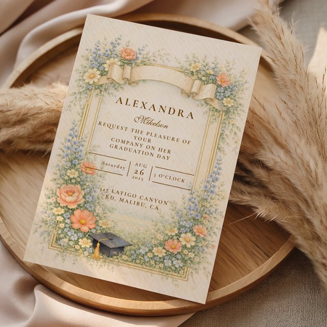 Romantic Pastel Graduation Party Invitation (Creator Uploaded)