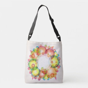 Romantic pastel hearts and abstract shapes design crossbody bag