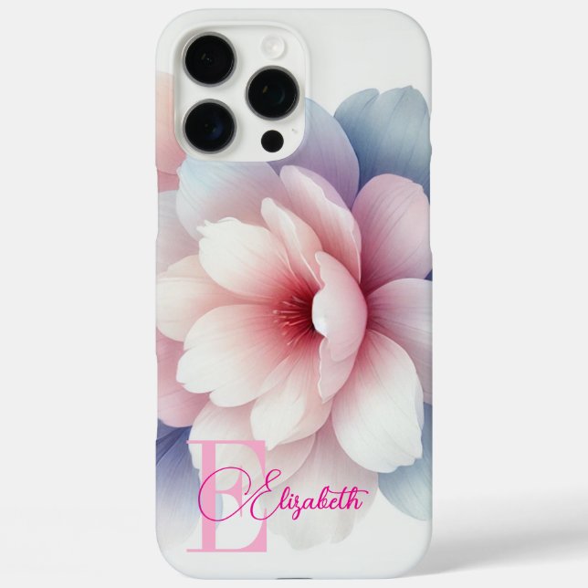 Romantic Pastel Pink Floral Personalised  Case-Mate iPhone Case (Back)