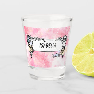 Romantic Pastel Pink Glitter Shot Glass