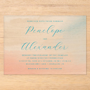 Romantic Pastel Watercolor Acrylic Invitations