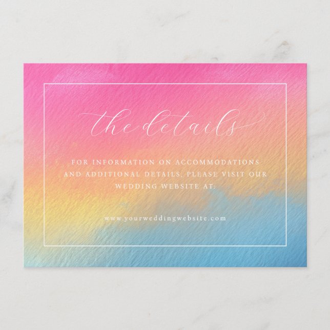 Romantic Pastel Watercolor Gradient Enclosure Card (Front)