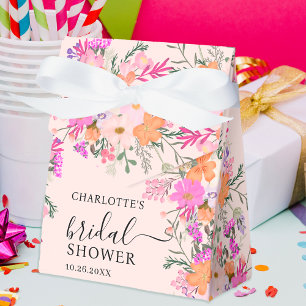 Romantic pastel wild flowers spring bridal shower favour box