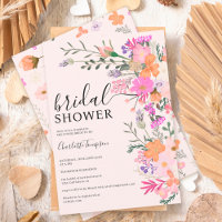 Romantic pastel wild flowers spring bridal shower